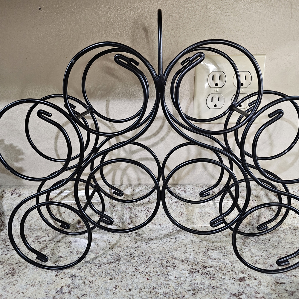 Black Metal 8 Bottle Wine Rack